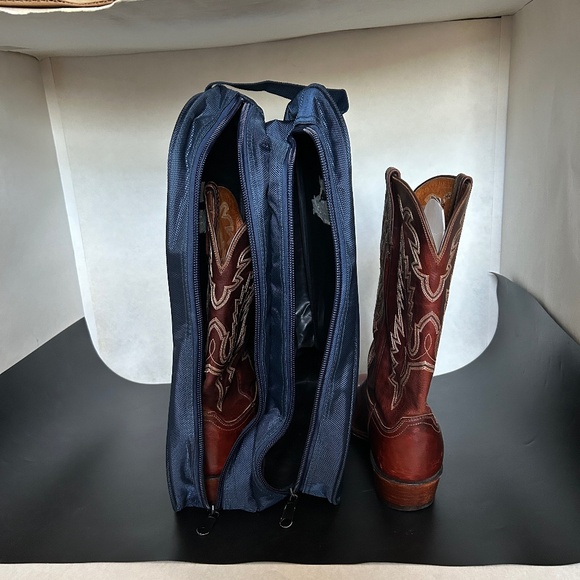 Lucchese Boot Carry and Storage Bag with Double Zippered Compartment, Blue - Picture 5 of 5